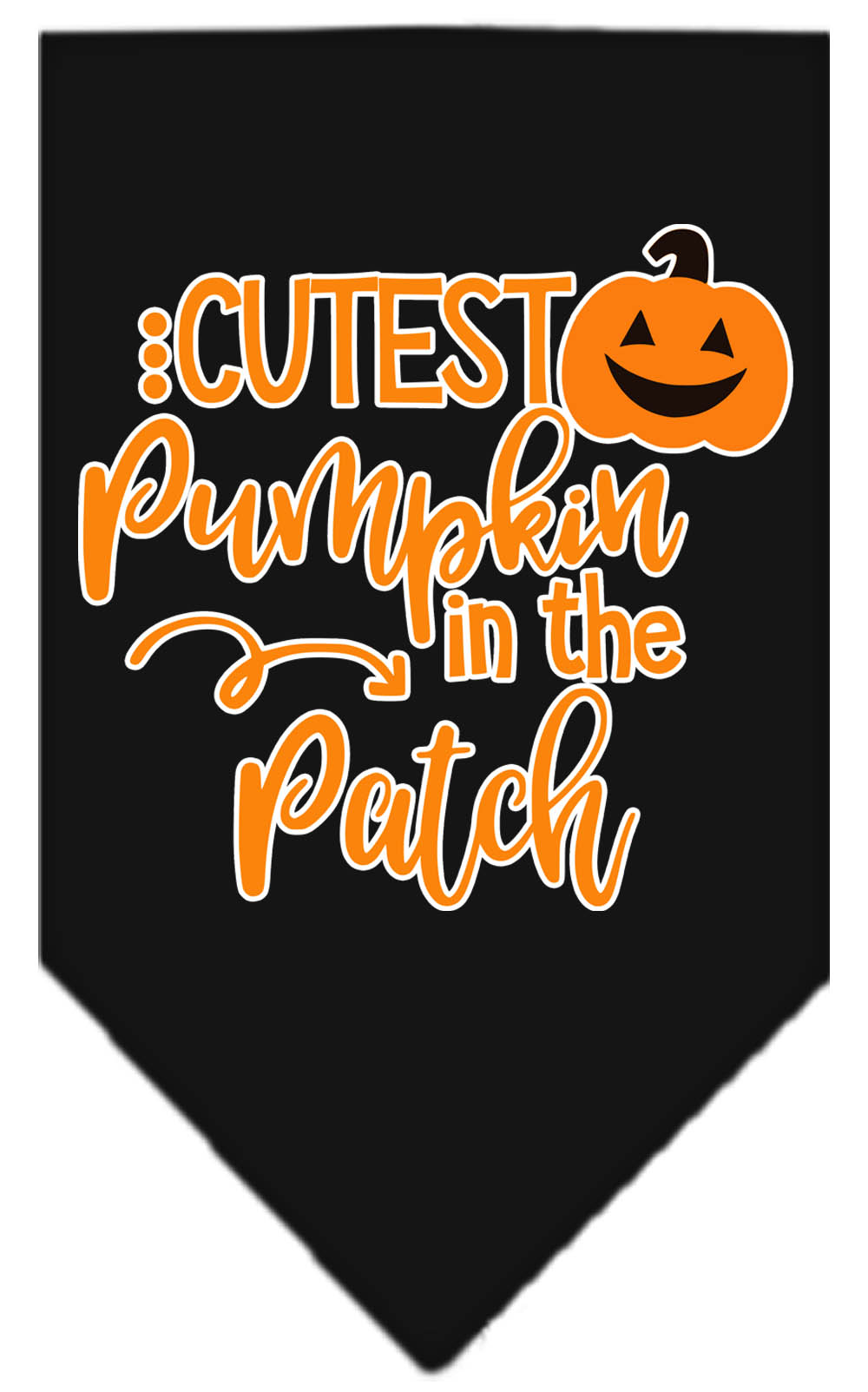 Cutest Pumpkin in the Patch Screen Print Bandana Black Small